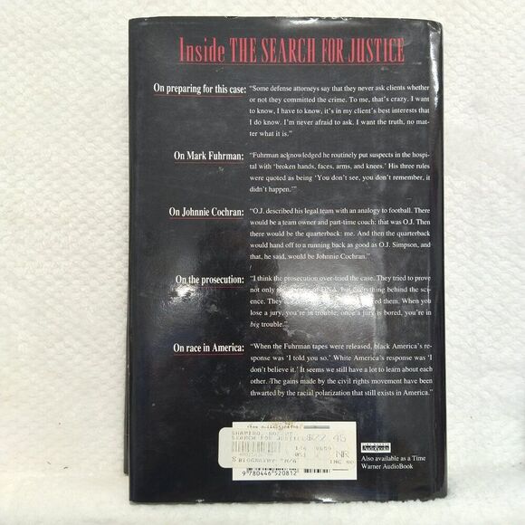 The Search for Justice By Rober L. Shapiro and Larkin Warren Hardcover Book - Picture 3 of 3
